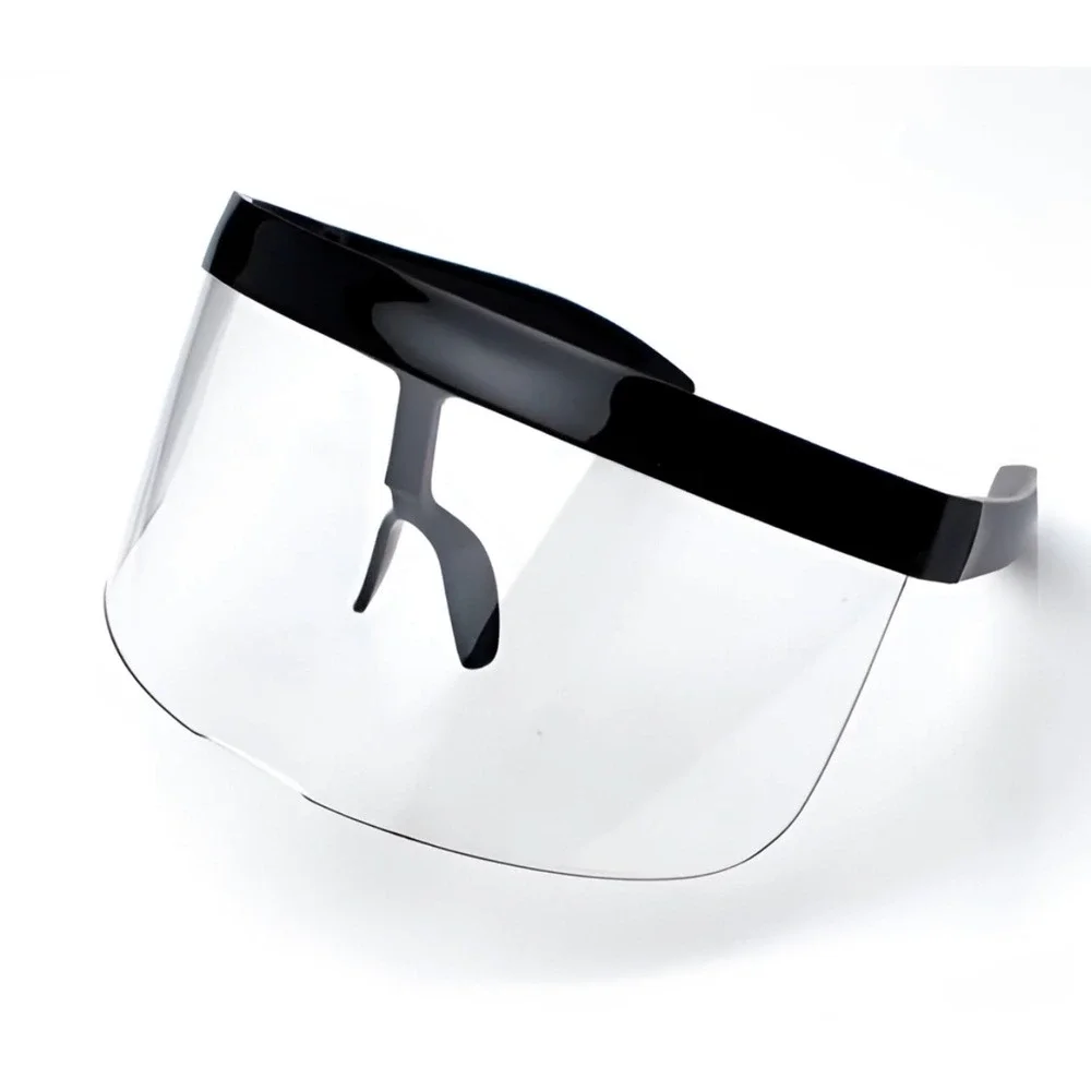 Protective Face Shield Full Cover Visor Glasses/Sunglasses Anti-Fog‎ ClearSingle